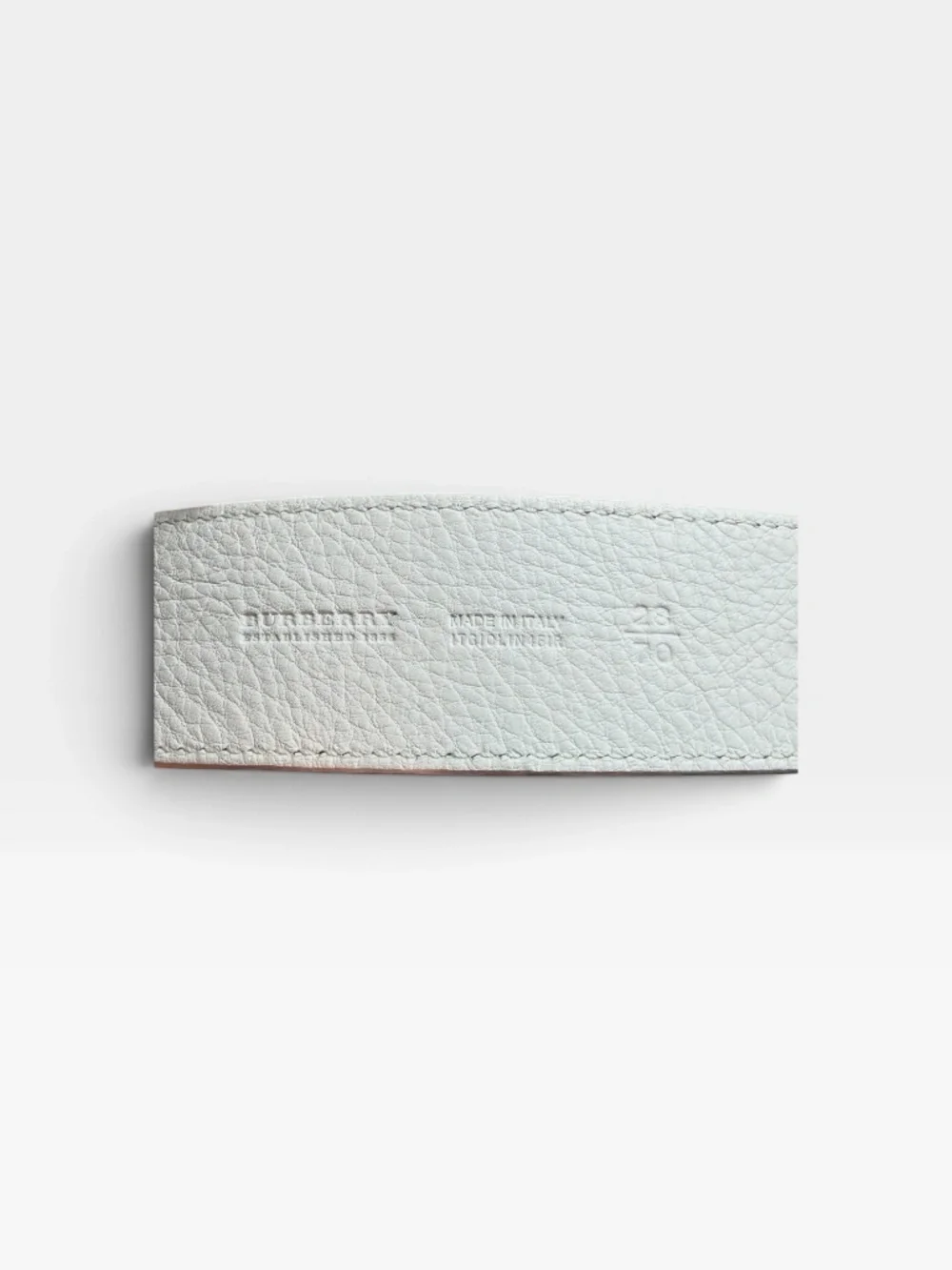 Burberry Double Buckle Leather Belt White